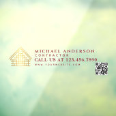 Minimalist Home Building Construction Car Truck QR ウィンドウサイン (シート3)