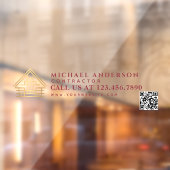 Minimalist Home Building Construction Car Truck QR ウィンドウサイン (シート2)