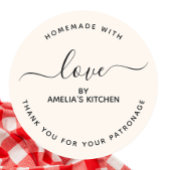 Minimalist Homemade with love thank you Sticker ラウンドシール