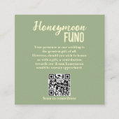 Minimalist Honeymoon Fund QR Code Wedding エンクロージャーカード (正面)