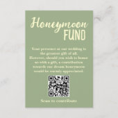Minimalist Honeymoon Fund QR Code Wedding エンクロージャーカード (正面)