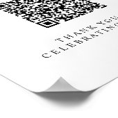 Minimalist Honeymoon Fund Sign with QR Code ポスター (角)
