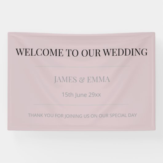 Minimalist Horizontal Dusky Rose 横断幕 (横)