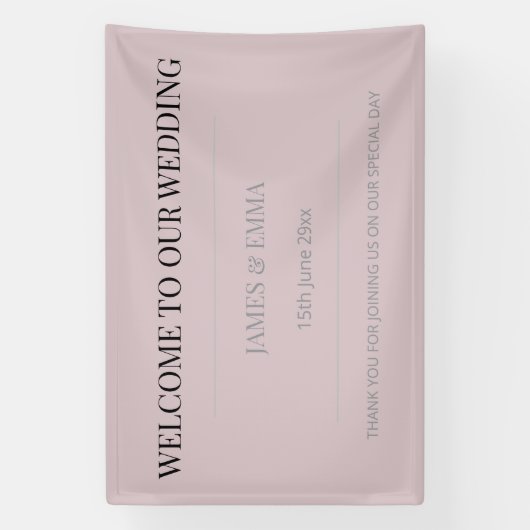 Minimalist Horizontal Dusky Rose 横断幕 (縦)