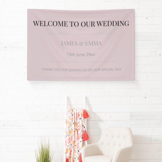 Minimalist Horizontal Dusky Rose 横断幕 (インサイチュ)