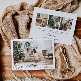 Minimalist Horizontal Photo Holiday Christmas Card 招待状