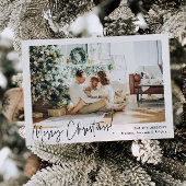 Minimalist Horizontal Photo Holiday Christmas Card 招待状