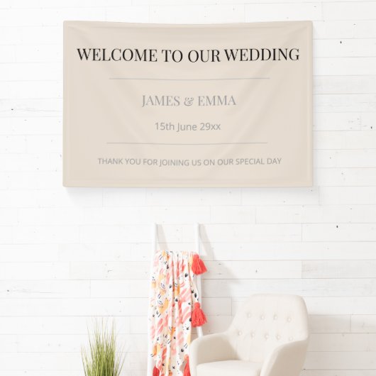 Minimalist Horizontal Soft Latte 横断幕 (インサイチュ)