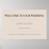 Minimalist Horizontal Wedding Soft Latte ポスター (正面)