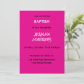 Minimalist Hot Pink Baptism Invite 招待状 (スタンド正面)