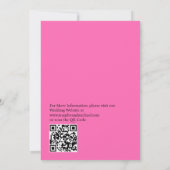 Minimalist Hot PInk Magenta QR Code Wedding 招待状 (裏面)