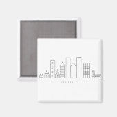 Minimalist Houston City Skyline Illustration マグネット (正面/裏面)