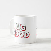 Minimalist “Hug Mood” Coffee Mug – Cute Quote コーヒーマグカップ (正面左)