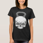 Minimalist Human Skull Kettlebell Simple Fitness R Tシャツ (正面)