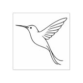 Minimalist Hummingbird Line Art in Flight ラバースタンプ (インプリント)