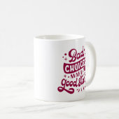Minimalist Humor Bold White Quote Vibrant Magenta  コーヒーマグカップ (正面右)