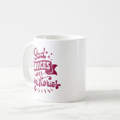 Minimalist Humor Bold White Quote Vibrant Magenta  コーヒーマグカップ (正面左)