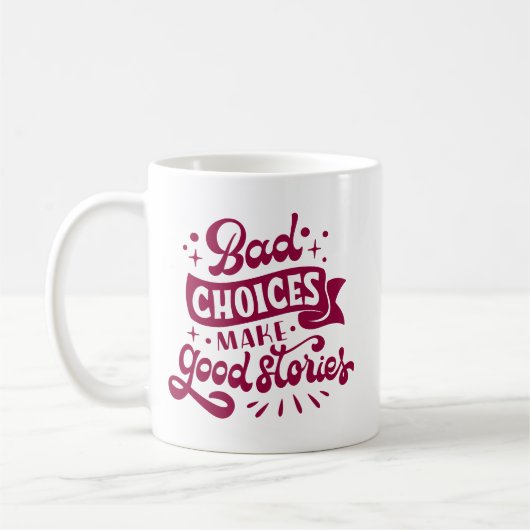Minimalist Humor Bold White Quote Vibrant Magenta  コーヒーマグカップ (左)