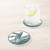 Minimalist Humpback Whale Breaching Ocean  コースター (側面)