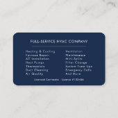 Minimalist HVAC Navy Blue Gold Modern 名刺 (裏面)