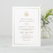 Minimalist Hydrangea Bloom Rustic QR Code Wedding 招待状 (スタンド正面)