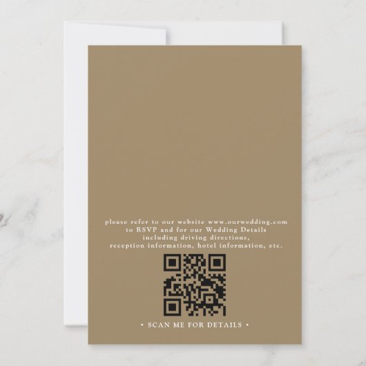 Minimalist Hydrangea Bloom Rustic QR Code Wedding 招待状 (裏面)
