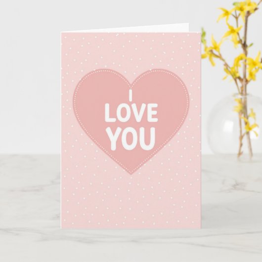 Minimalist I Love You Glitter Dot Card カード (黄色い花)