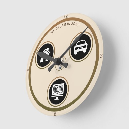 Minimalist Icon Personal Wall Clock ラウンド壁時計 (傾斜)