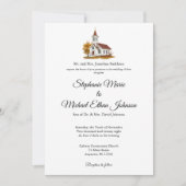 Minimalist Illustration Formal Church Wedding 招待状 (正面)