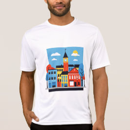 Minimalist illustration of European houses Tシャツ