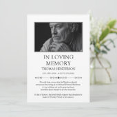 Minimalist In Loving Memory Clouds Photo 案内状 (スタンド正面)