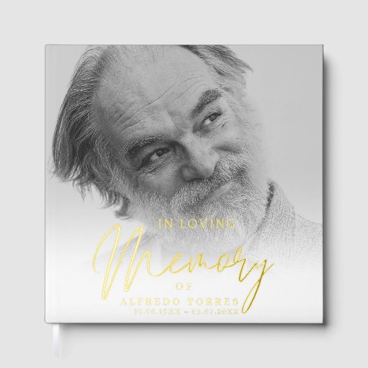 Minimalist In Loving Memory Funeral  ゲストブック (正面)