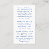 Minimalist In Loving Memory Photo Prayer Card 名刺 (裏面)