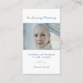 Minimalist In Loving Memory Photo Prayer Card 名刺 (正面)