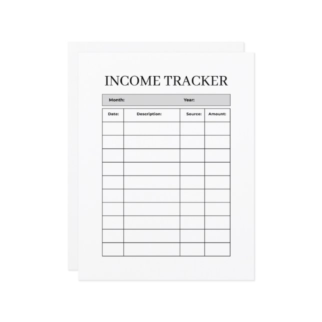 Minimalist Income Tracker FLYER (正面/裏面インサイチュ)