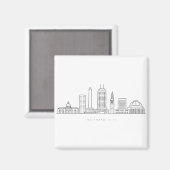 Minimalist Indianapolis Skyline Illustration マグネット (正面/裏面)