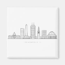 Minimalist Indianapolis Skyline Illustration マグネット