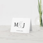 Minimalist Initials Couples Folded Thank You Card サンキューカード (正面)