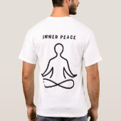 Minimalist Inner Peace Yoga Line Art Tシャツ (裏面)