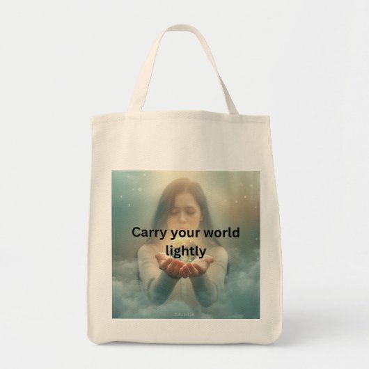 Minimalist Inspirational Canvas Tote Bag トートバッグ (正面)