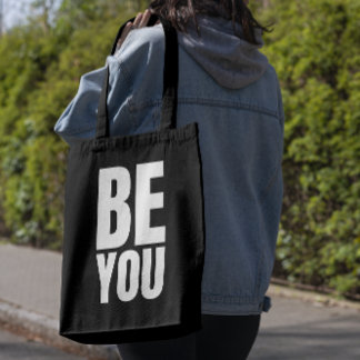 Minimalist inspirational quote "BE YOU" トートバッグ