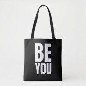 Minimalist inspirational quote "BE YOU" トートバッグ (正面)