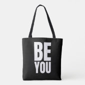 Minimalist inspirational quote "BE YOU" トートバッグ (裏面)
