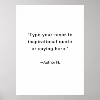 Minimalist Inspirational Quote Black and White ポスター