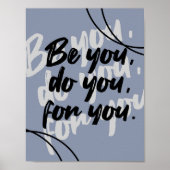 Minimalist Inspirational Quote Poster Print - Blue ポスター (正面)
