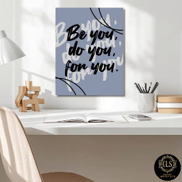 Minimalist Inspirational Quote Poster Print - Blue ポスター