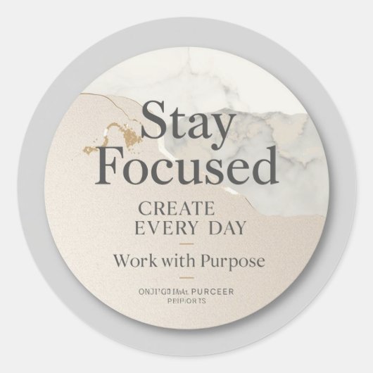 Minimalist Inspirational Sticker | Modern Office A ラウンドシール (正面)