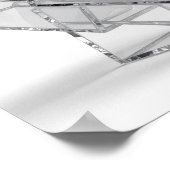 Minimalist Interlocking Glass Cubes - Monochrome ポスター (角)