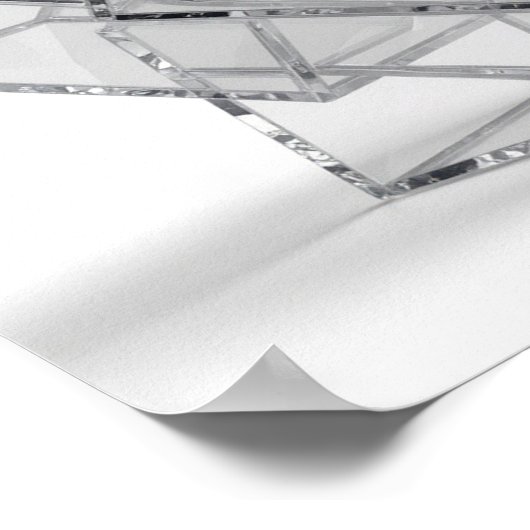 Minimalist Interlocking Glass Cubes - Monochrome ポスター (角)