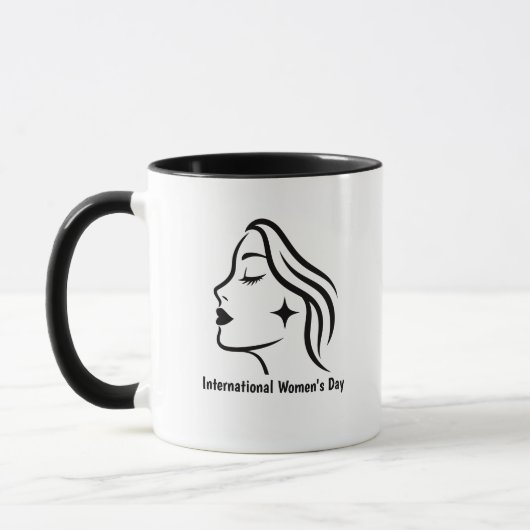 Minimalist International Women's Day Mug マグカップ (左)
